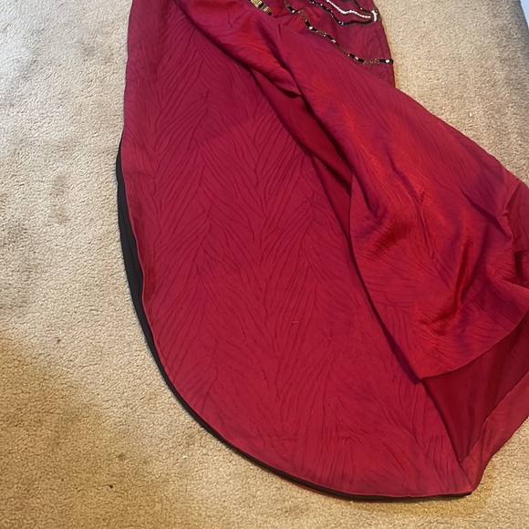 Mackie Red Abstract Cotton Pocket Dress